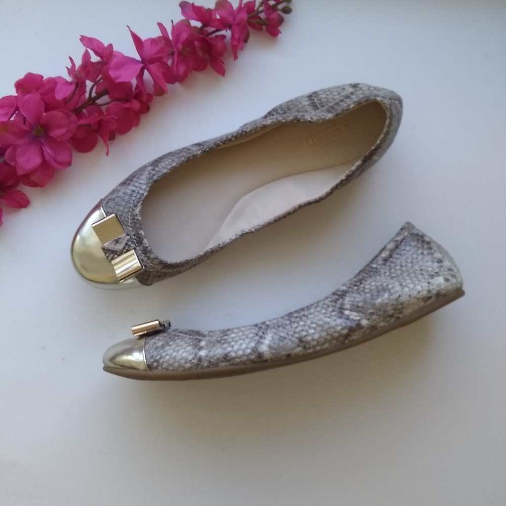 Coach Snake Skin Leather Demi Ballet Flats Size 9